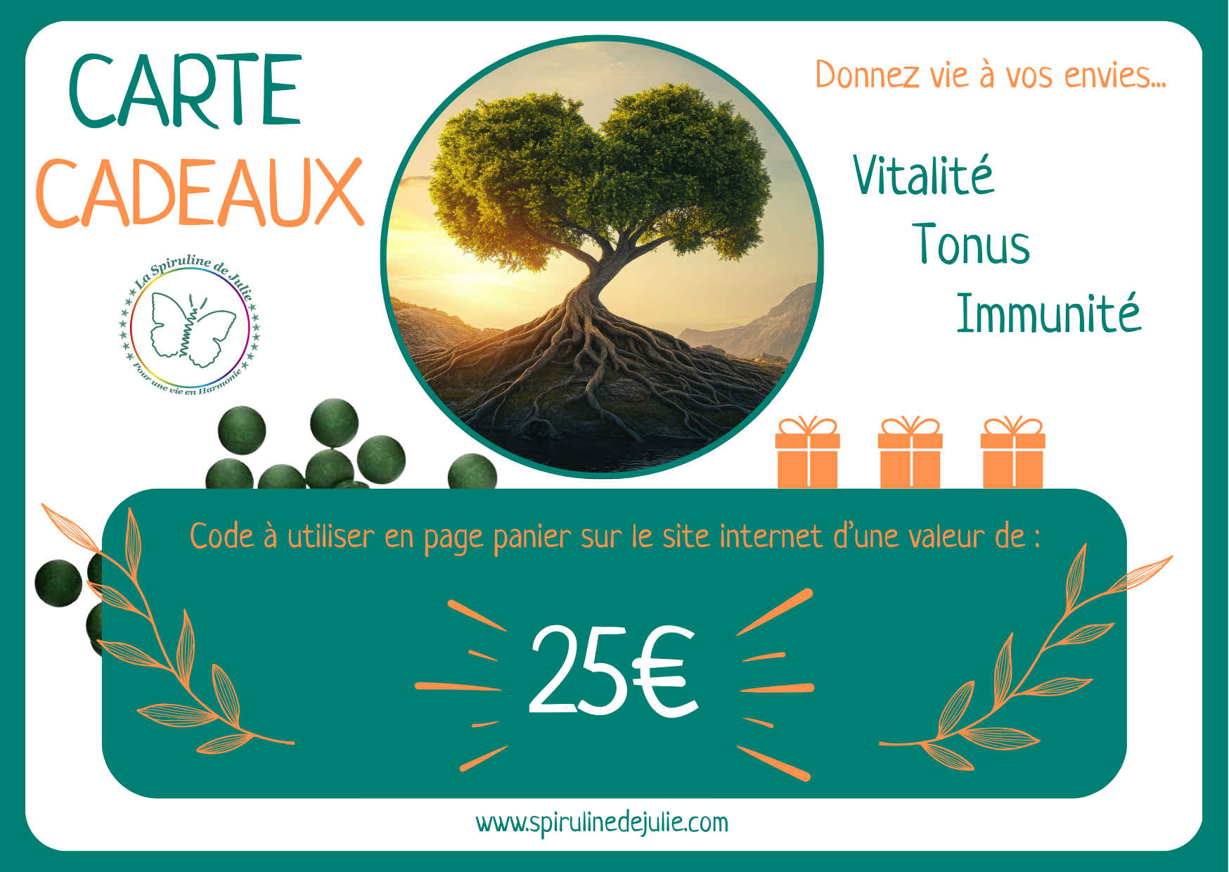 Carte-cadeaux d'une valeur de 25 €