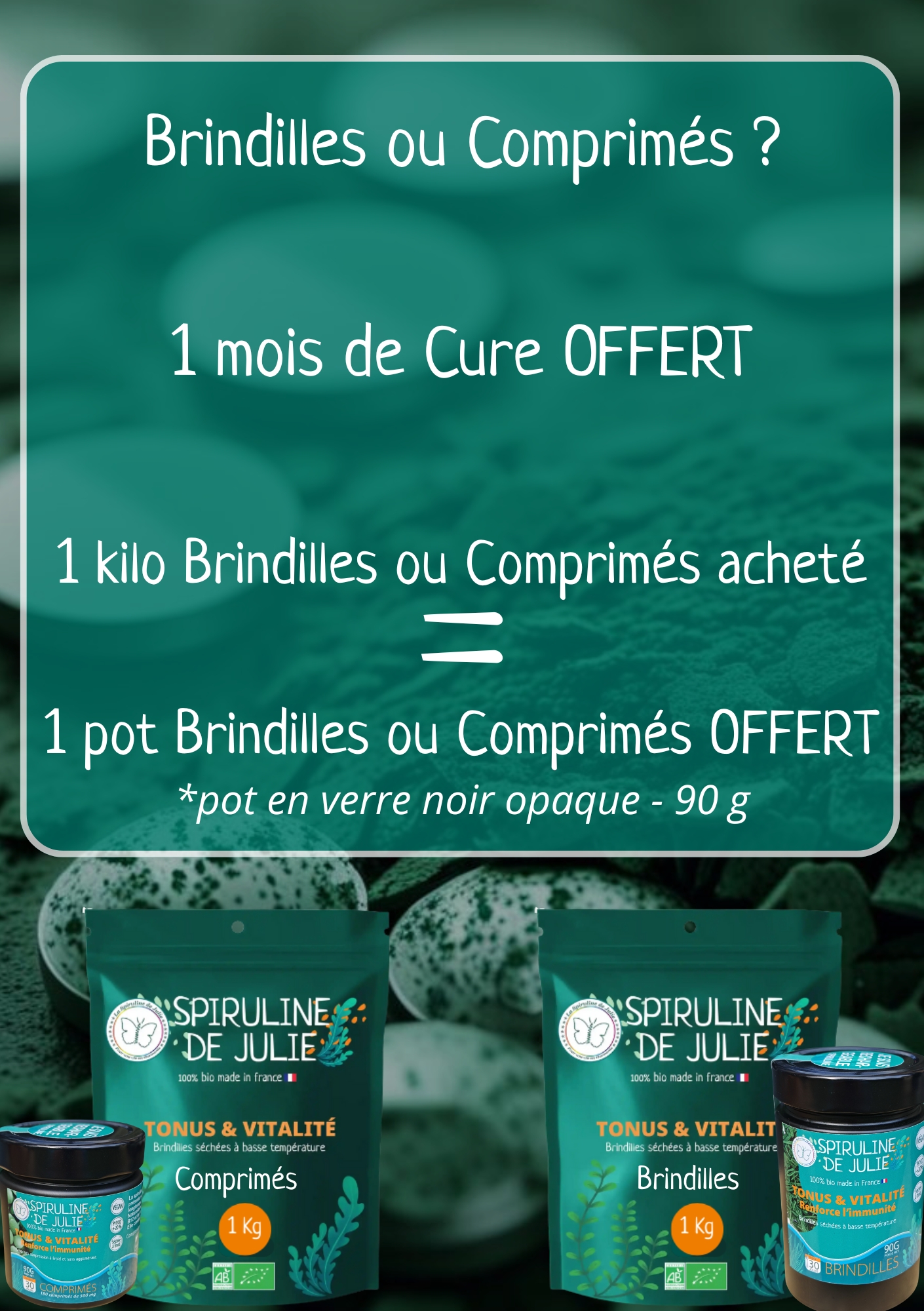 Promotion - 1 kg brindilles ou comprimés acheté = 1 pot 90 g brindilles ou comprimés offert